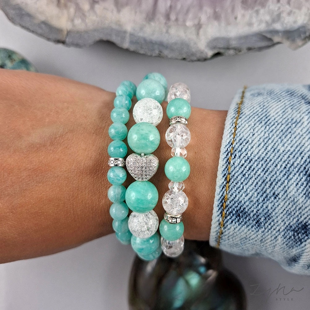 Boldogságfokozó, lelki erőt adó ásvány karkötő szett