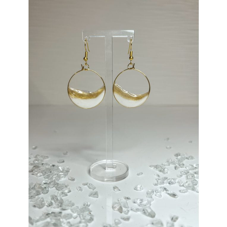 Geometriai mintás epoxi gyanta fülbevalók több formában és több színben