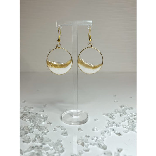 Geometriai mintás epoxi gyanta fülbevalók több formában és több színben