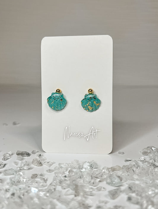 Kicsi Kagyló epoxi gyanta fülbevaló, több színben