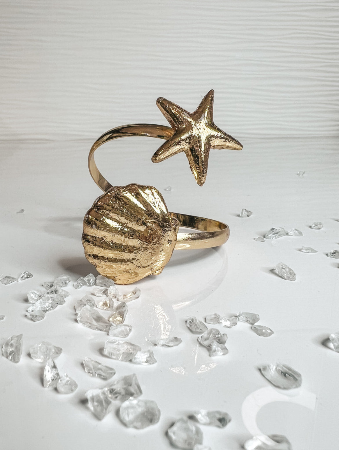 Tengeri kagyló és csillag epoxi gyanta női karperec