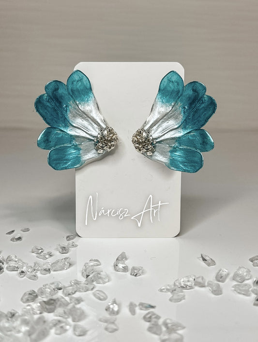 Nagy szirmok epoxi gyanta fülbevaló, több színben