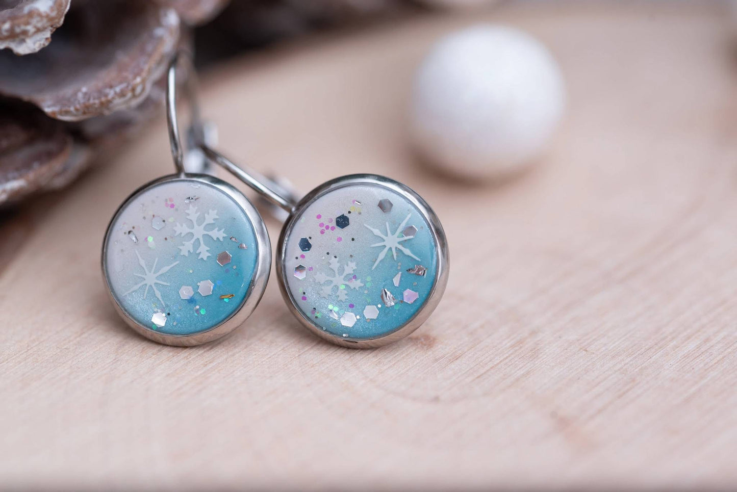 Cabochon stílusú fülbevalók - kék színárnyalatok